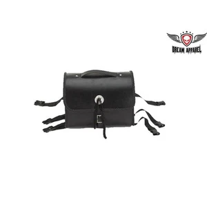 Bolso Sissy Bar de Motocicleta Cuero Negro, Respaldo de Pasajeros Chopper Equipaje Nuevo - Imagen 1 de 5