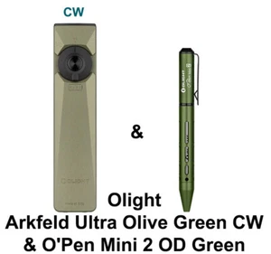 Olight Arkfeld Ultra Olive Green CW 3-in-1 Flashlight & OPen Mini 2 OD Green - Picture 1 of 24
