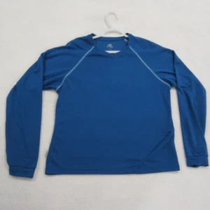 BROOKS Blue Long Sleeve Running Athletic Shirt Womens L Front Zip Pocket WL847 - Picture 1 of 9