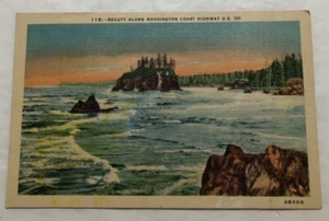 Beauty Along Washington Coast Highway, U.S. 101. Cartolina (P2) - Foto 1 di 2