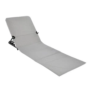 Strand Matte mit Lehne faltbar - grau - Garten Pool Klapp Liege mit Taschen - Bild 1 von 4