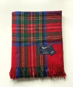 New BNWT Scottish Throw Large Wool Tartan Rug Red Royal Stewart Blanket - Picture 1 of 3