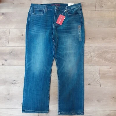Lucky Brand 223 Straight Jean Mens 42x30 Blue Denim Advanced Stretch Coolmax New - Image 1 of 4