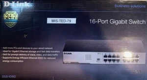 D Link 16 Port Gigabit Ethernet Unmanaged High Speed Network Switch, Fanless - Picture 1 of 5