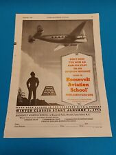 Roosevelt Aviation School - Mineola, Long Island, NY - Original 1941 Print Ad B
