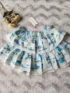 LoveShackFancy Ruffle Mini Skirt Blueberry Cloud NWT Sz L $245 - Picture 1 of 6