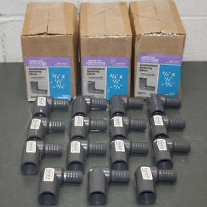 (60) PVC Elbow Fittings 1407-101-007, 3/4" Hose Barb to 1/2" 3/4" Sprinker Head - Picture 1 of 8