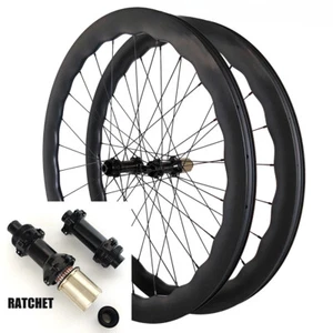 700C Rennrad Gravel Fahrrad Wave Carbon Laufradsatz Tubeless Drahtreifen Fahrrad Laufräder 24H - Bild 1 von 9