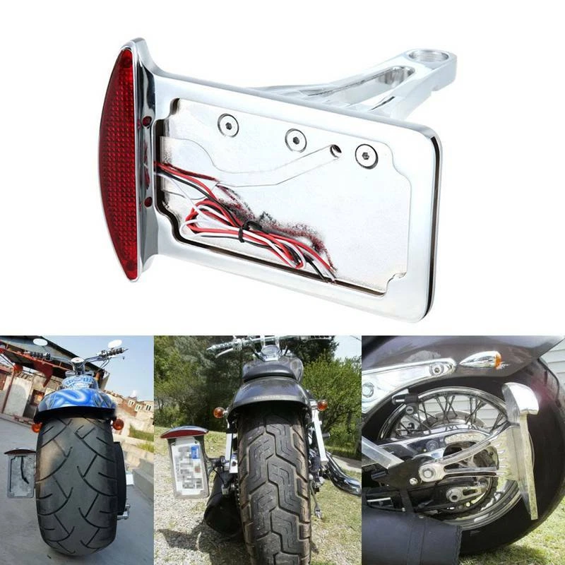 Side Mount License Plate Bracket w/Brake Lights For Yamaha V-Star 950 1100 1300 - Image 1 of 4