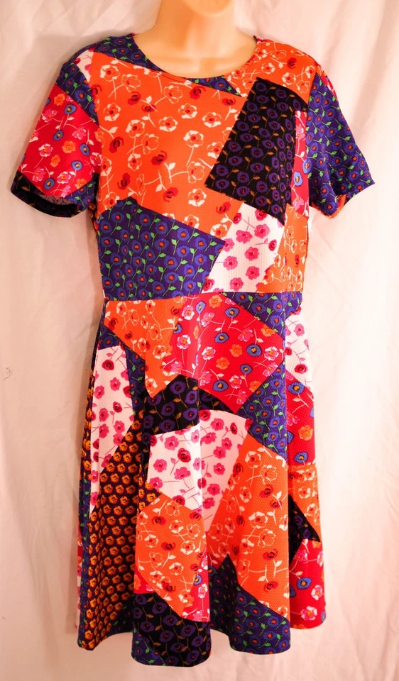 mujer lavado y desgaste SAMI & DANI vestido talla 10 espalda cremallera colorido manga corta Foto 1 de 4