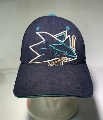 VINTAGE SAN JOSE SHARKS FITTED BALL CAP NEAT PIECE! ZEPHYR MED/LARGE - Image 1 of 4