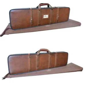 PU Leather Handmade rigid case for cover 34", 36" disassembled shotguns - Picture 1 of 10