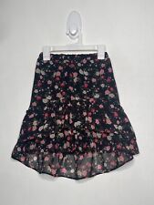 Childrens Place Asymmetrical Floral Skort Girl’s Size Small 5-6 Black Pull On