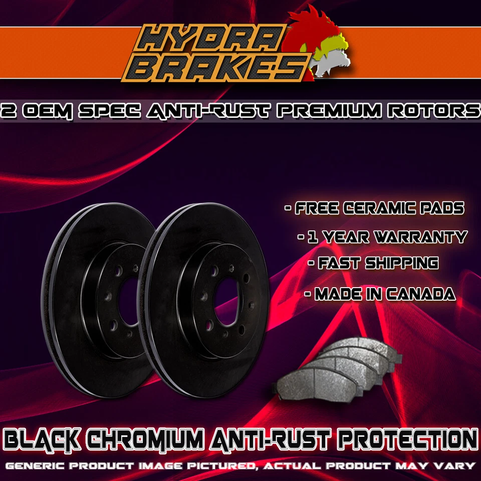 FITS 2009 2010 2011 MITSUBISHI ECLIPSE OE BLANK Brake Rotors CERAMIC BLK F Foto 1 de 1