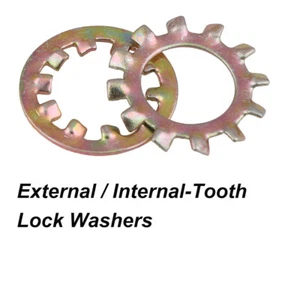 M3~M12 Internal/ External-Tooth Lock Washers Color Zinc Plated Steel Lock Washer - Picture 1 of 7