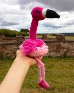 Rosa Flamingo - handgestricktes Stofftier - neu maßgeschneidert gefertigt - Bild 1 von 4