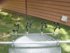 Fishing Rod Holders for Pontoon Rails Drill No Holes Adjust to any Angle USA* - Picture 1 of 4