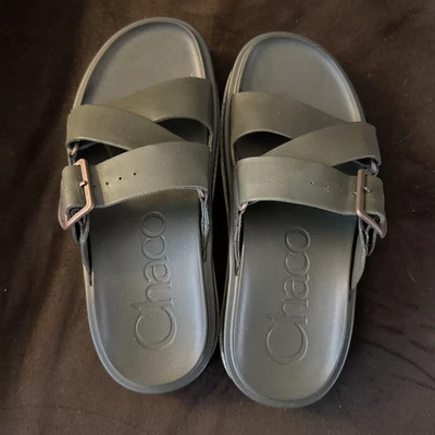 Women’s Chaco Leather Townes Platform Sandal Olive Green New Without Tags - Image 1 of 4