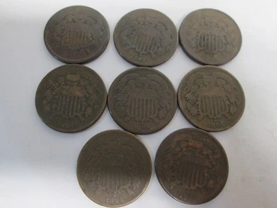 EIGHT 1864 US TWO CENT COINS - Image 1 of 4