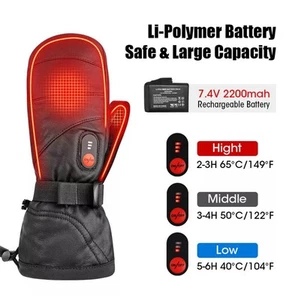 Electric USB Heated Gloves Mittens Warming Thermal Ski Snow Hand Warm Windproof - Picture 1 of 17