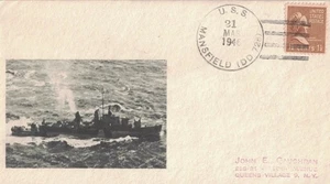 21 Mar 1946 Naval Cover, USS Mansfield DD-728 - Picture 1 of 2