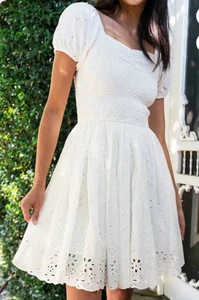 NWT Ivy City Co. Marigold Dress White Eyelet Summer/Bridal/Baby Shower Sz Small - Picture 1 of 11