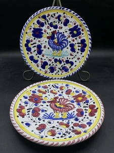 Lot 2 DERUTA Galletto Orvieto rot & blau singender Hahn Teller italienische Keramik - Bild 1 von 10