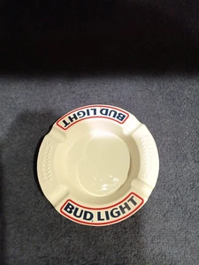 Vintage Bud Light Budweiser Ceramic Ashtray USA Tobacciana Beer Advertising 5" - Picture 1 of 2