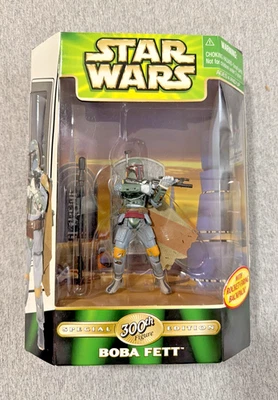 星球大战特别版第 300 个可动人偶 "Boba Fett" 孩之宝密封 全新 — 第 1/4 张图片