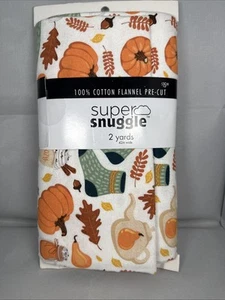 2 Yards, Baumwoll Flanell Stoff, HERBST PULLOVER, Joann, super kuschelig, Kürbisse - Bild 1 von 2