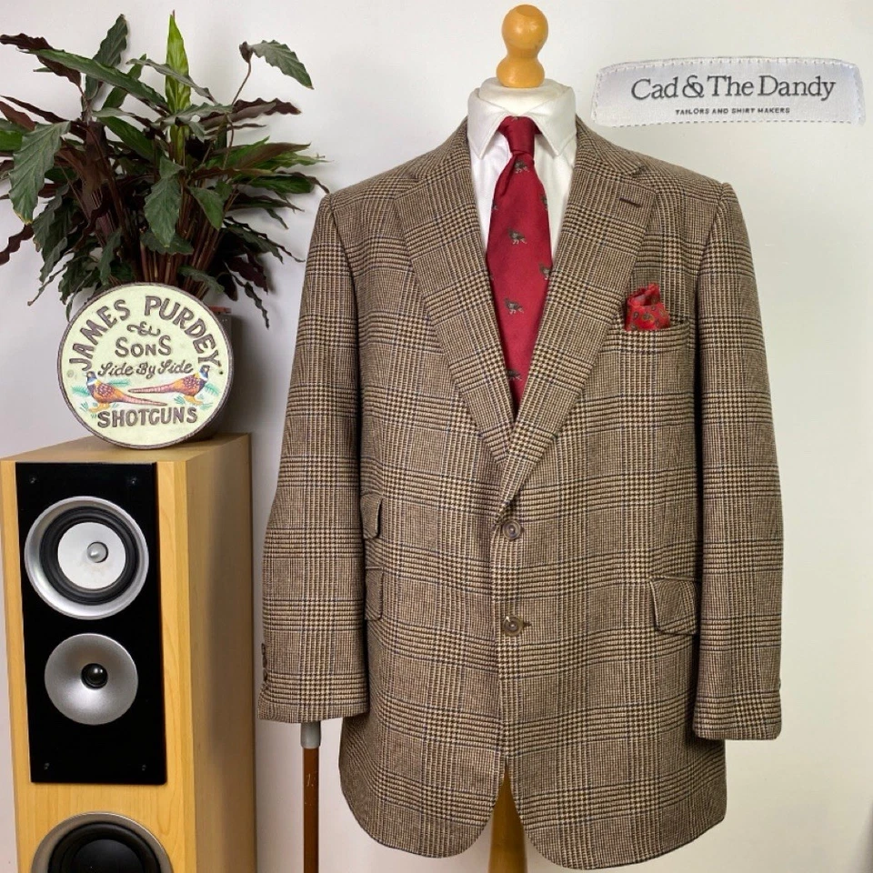 Cad & The Dandy (50R) Savile Row 2022 BESPOKE POW Tweed Handmade Sport Jacket - Image 1 of 4