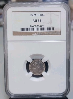 1859 Half Dime NGC AU55 - Image 1 of 4