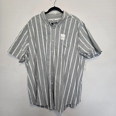 Camisa para hombre Sonoma manga corta abotonada 3xl gris a rayas nueva con etiquetas Foto 1 de 4