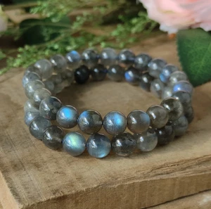 8MM Labradorite Bracelet| Genuine Top-quality Labradorite Beads 1PC - Picture 1 of 4