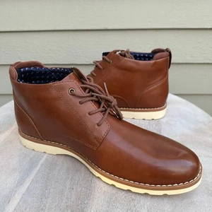 Tommy Hilfiger Herren Chukka Boots Größe 11 Natur Braun Kunstleder Stiefeletten - Bild 1 von 11