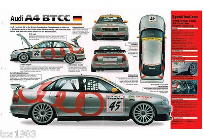 Audi A4/A-4 Quattro BTCC Super Touring 1996 folleto IMP Foto 1 de 4