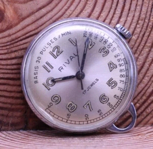 RIVAL 17j NURSE'S DOCTOR'S WATCH BIDLINGMAIER 91/1, 29.5mm FOR REPAIR (JV) - Picture 1 of 5