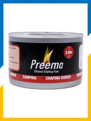 PREEMA CHAFING FUEL Ethanol Chafing Fuel 3.5 Hour x 72 tins catering - camping