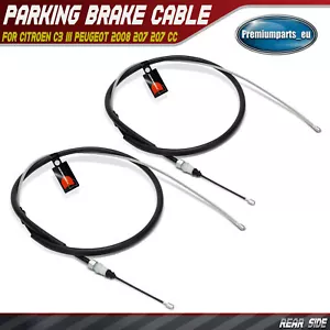 2x HandBrake Cable Rear Side for Citroën C3 III Peugeot 2008 207 207 CC 208 I - Picture 1 of 10