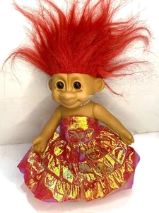 Muñeca Troll RUSS 6" Mujer Pelo Rojo Niña en Sin Tirantes Baile de graduación Formal Lámina Vestido Juguete - Imagen 1 de 5