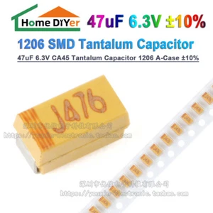 47uF 6.3V Tantalum Capacitor 1206 CA45-A6R3K476T ±10% A-Case 10pcs - Picture 1 of 6