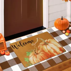 Fall Decor Doormat Combo Set Pumpkin 17'' x 29'' Coir Welcome Mat and 23.6'' ... - Picture 1 of 7