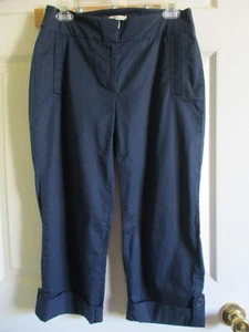 Pantaloni Capri in cotone biologico Tencel taglia XS Eileen Fisher MIDNT lavati nuovi con etichette - Foto 1 di 3