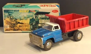 Asahi Toys Ford F-800 Dump Truck 280mm Friction Tin Toy Vintage Japanese - Picture 1 of 11