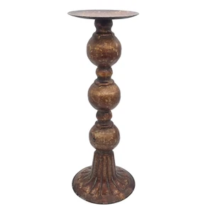Boho Style Freestanding Weighted Metal Candle Sconce – Rustic Vintage Home Décor - Picture 1 of 16