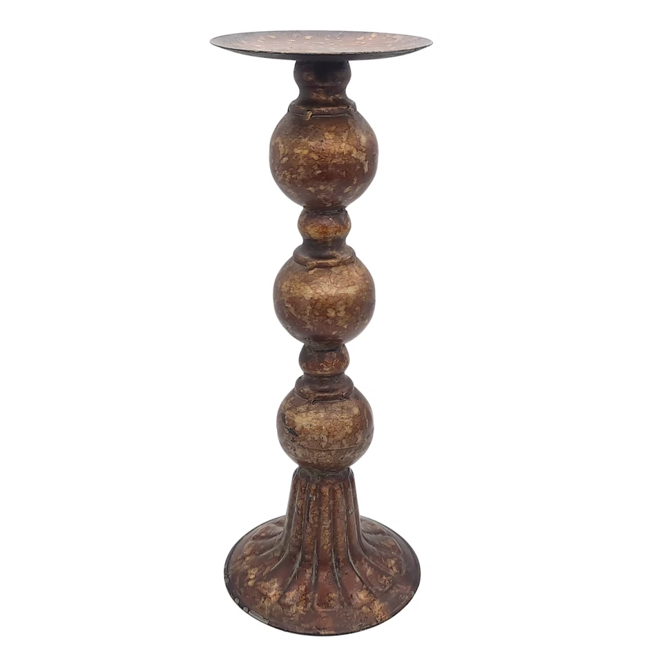 Boho Style Freestanding Weighted Metal Candle Sconce – Rustic Vintage Home Décor - Image 1 of 4