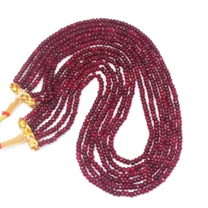 Most Brilliant 6 Strand Red Ruby Amazing Cut 410 Cts Necklace Jewelry VK 14 E548 - Picture 1 of 3