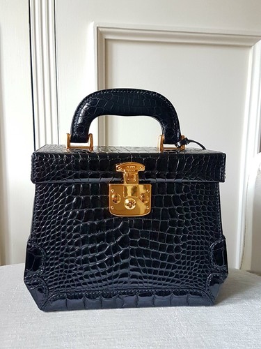 Borsa da viaggio Gucci limitata pelle esotica nera vanità