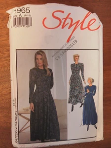 Style 1965 Sewing pattern ladies long sleeve Fit Flare Dress uncut size 6-18 - Picture 1 of 9