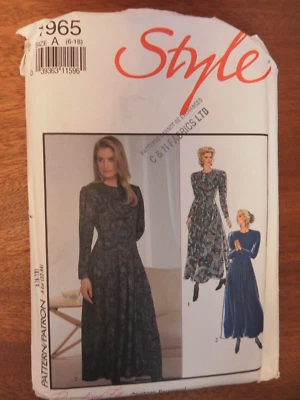 Style 1965 Sewing pattern ladies long sleeve Fit Flare Dress uncut size 6-18 - Image 1 of 4